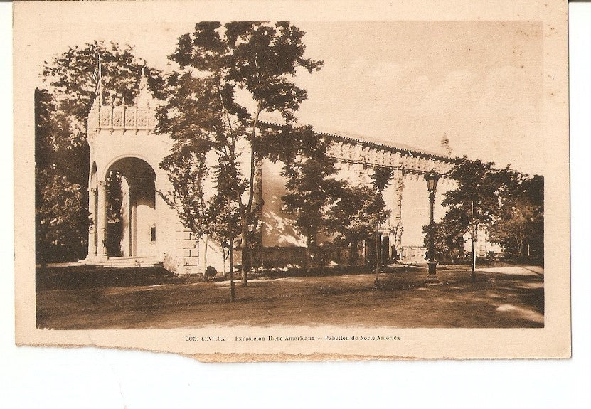 Postal 031448 : Sevilla - Exposicion Ibero Americana - Pabellon de Norte America