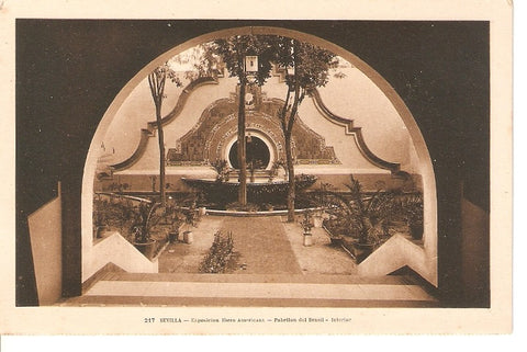 Postal 031449 : Sevilla - Exposicion Ibero Americana - Pabellon de Brasil - interior