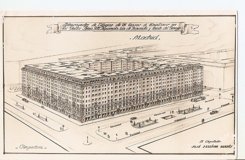 Postal 031461 : Madrid . Antiproyecto de Bloque de 26 caras El Arquitecto: Jose Pellicer Gambus