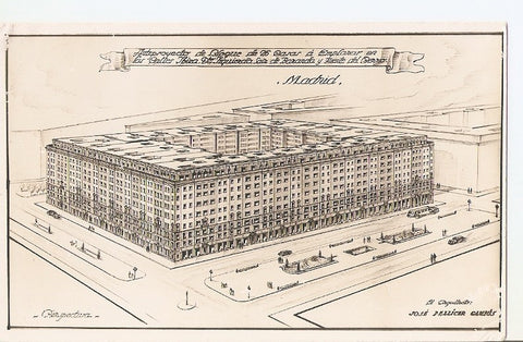 Postal 031461 : Madrid . Antiproyecto de Bloque de 26 caras El Arquitecto: Jose Pellicer Gambus