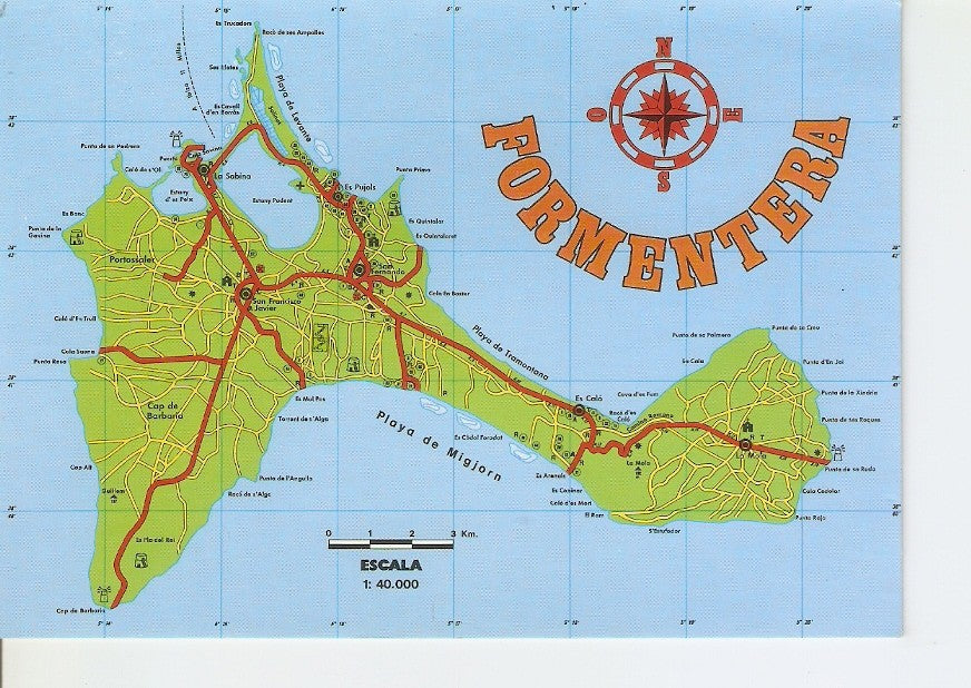 Postal 031478 : Mapa de Formentera (Baleares)