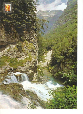 Postal 031517 : Parque Nacional de Ordesa. Estrecho de Arazas al fondo Pico de Salazons