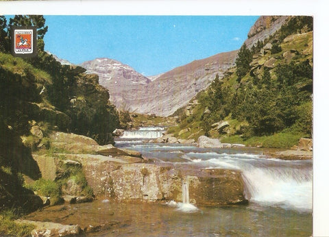 Postal 031520 : Parque Nacional de Ordesa. Gradas de Soaso al fondo Pico Sun de Ramon