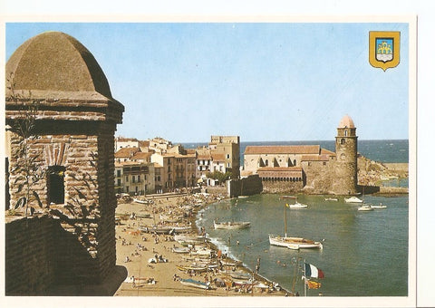 Postal 031557 : Collioure. Vue sur le port et leglise Saint Vincentm depuis le Château des Templiers