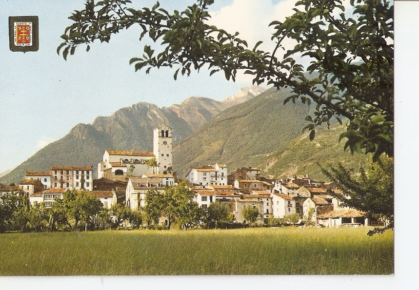 Postal 031564 : Pirineo Aragones (Huesca). Biescas. Vista parcial al fondo Fajalata