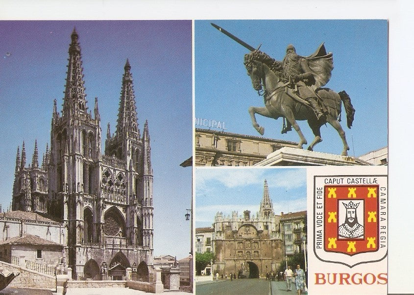Postal 031569 : Burgos. Catedral. Cid y Arco de Santa Maria