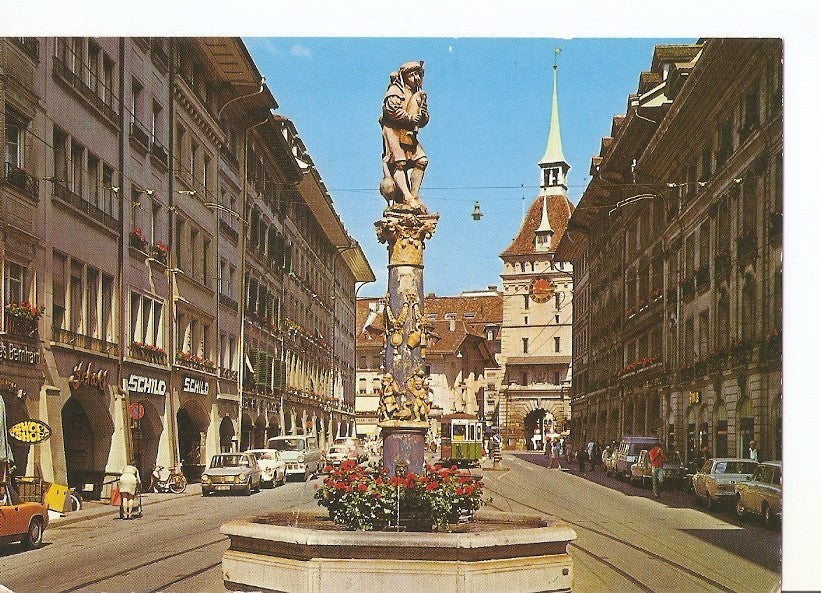 Postal 031814 : Berne. La Fontaine du Jouer de cornemuse