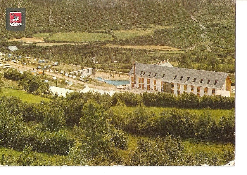 Postal 031926 : Pirineo Aragones (Huesca). Torla. Bello aspecto del Hotel y Camping Ordesa
