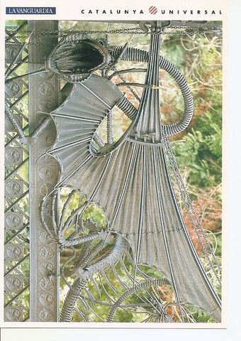 Postal 031964 : Cripta de la Colonia Guell Santa Coloma de Cervello (Baix Llobregat). Detalle de una vidriera