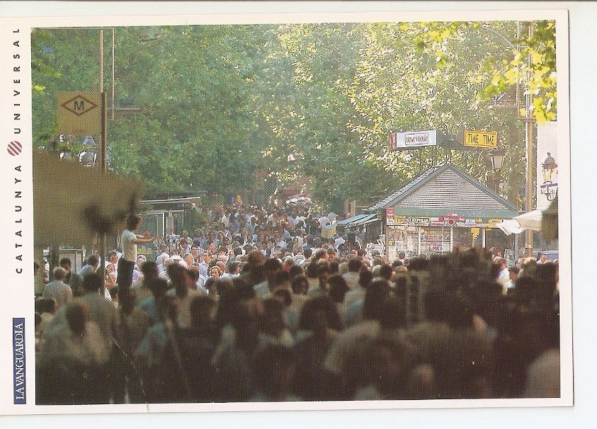 Postal 031986 : Les Rambles de Barcelona. Una mañana primaveral de domingo