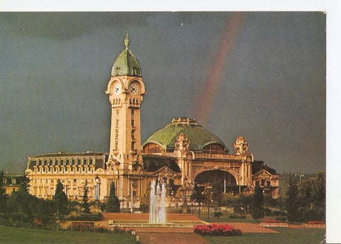 Postal 032038 : Limoges (Haute-Vienne). La gare des Benedictins vue de nuit