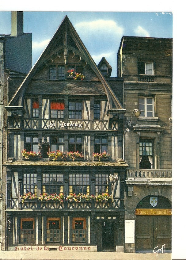 Postal 032043 : En normandie Rouen (Seine Maritime). Place du vieux Marce  hotel de la Couronne
