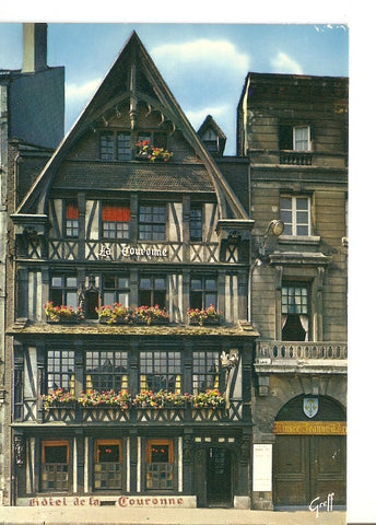 Postal 032043 : En normandie Rouen (Seine Maritime). Place du vieux Marce  hotel de la Couronne