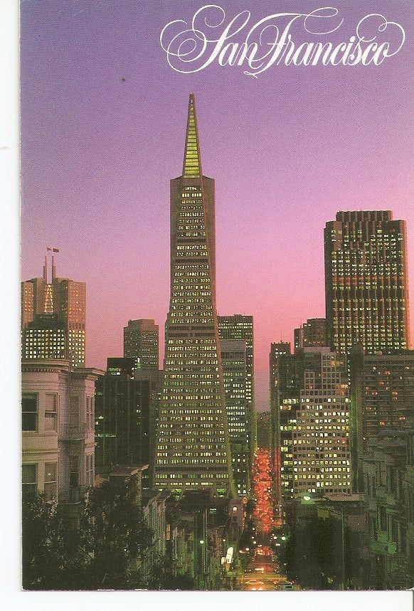 Postal 032051 : The Financial District at night San Francisco