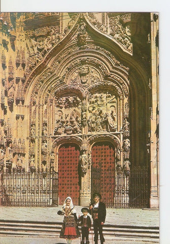 Postal 032099 : Salamanca. Fachada catedral. Charros tipicos