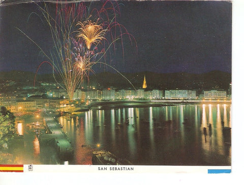 Postal 032143 : San sebastian. Vista nocturna desde Urgull