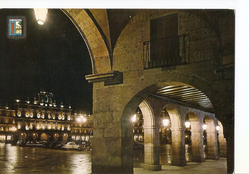 Postal 032180 : Salamanca. Plaza Mayor de noche