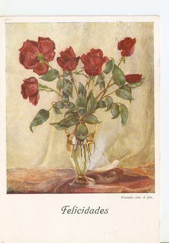 Postal 032185 : Original pintado con el pie por Carlos Pache
