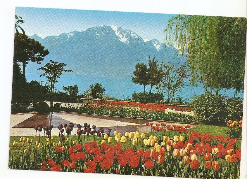 Postal 032236 : Montreux. Flower-beds on Lake front and Grammon