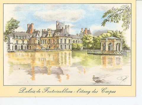 Postal 032412 : Scenes et architecture dile de France Dessin dapres nature de Michel Perreard
