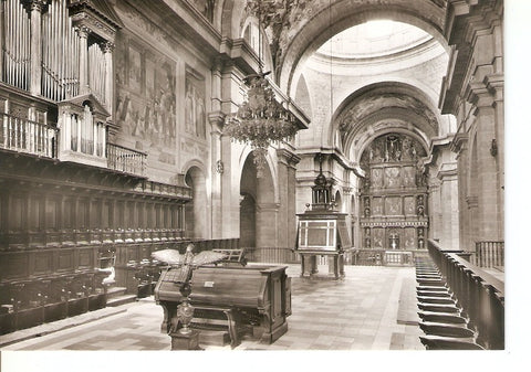 Postal 032434 : El Escorial. Interior de la Basilica Coro