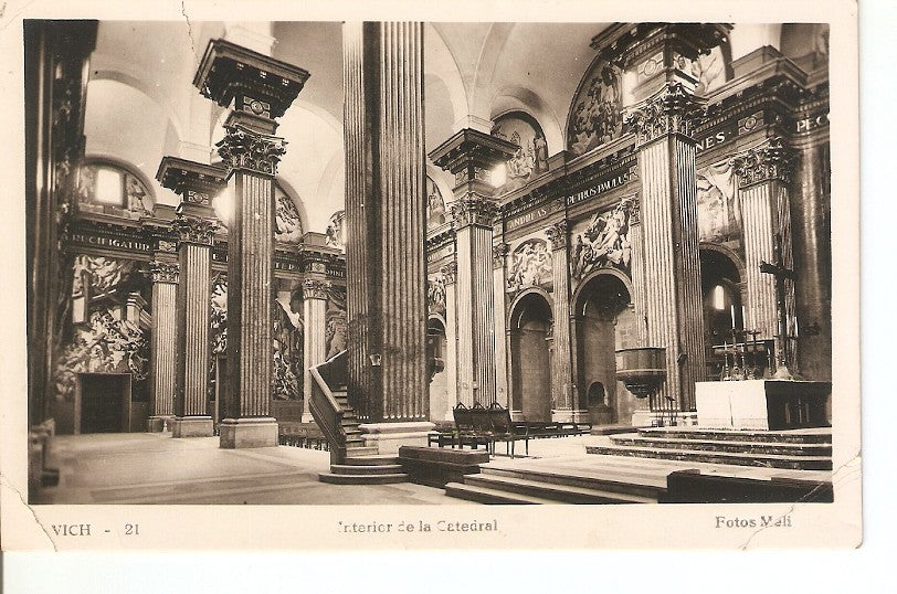 Postal 032439 : Vich. Interior de la Catedral