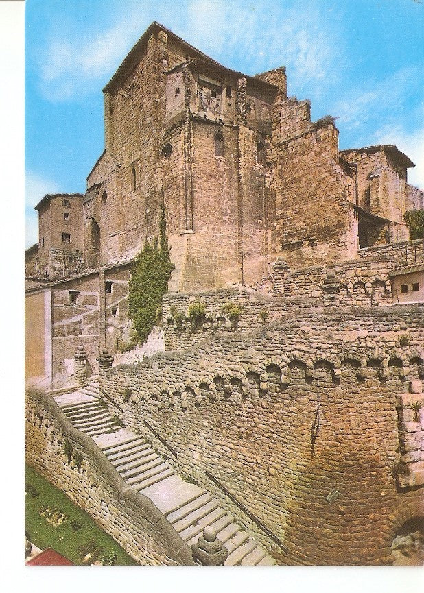 Postal 032457 : Estella. Iglesia de San Miguel Siglo XII (Escalinata)