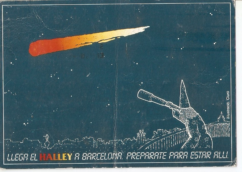 Postal 032471 : Llega el Halley a Barcelona preparate para estar alli