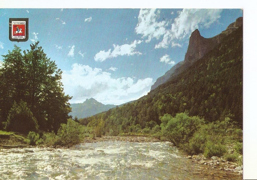 Postal 032623 : Parque Nacional de Ordesa. Rio Araza al fondo el Pico de Otal