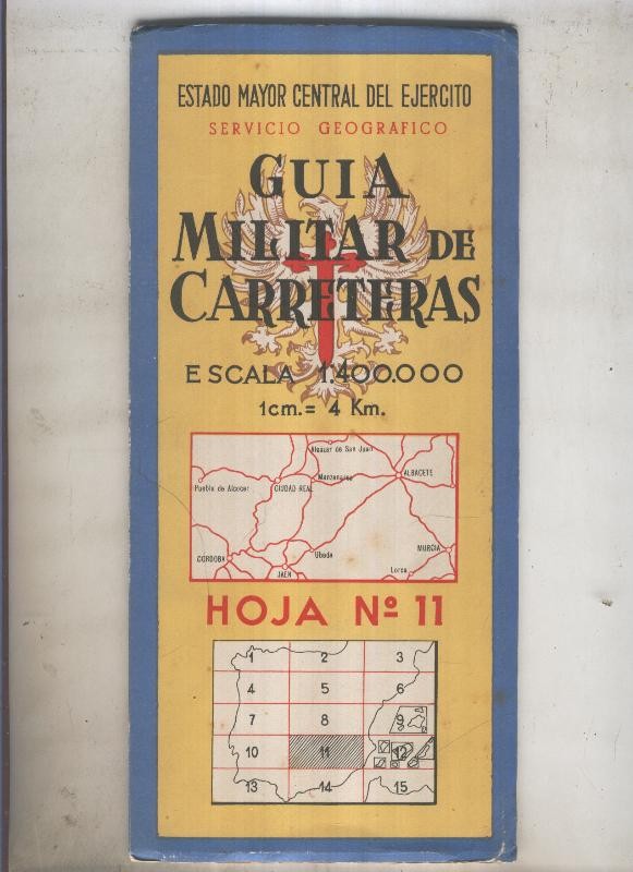 GUIA MILITAR DE CARRETERAS numero 11 de 1959