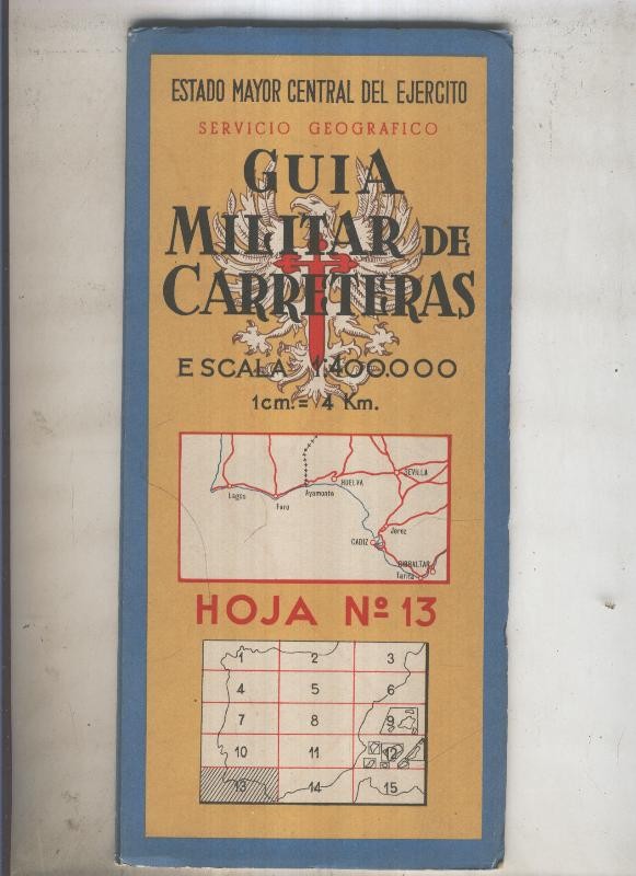 GUIA MILITAR DE CARRETERAS numero 13 de 1959