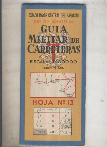 GUIA MILITAR DE CARRETERAS numero 13 de 1959