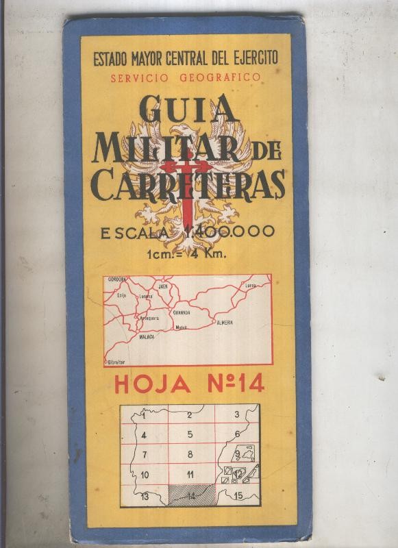 GUIA MILITAR DE CARRETERAS numero 14 de 1959