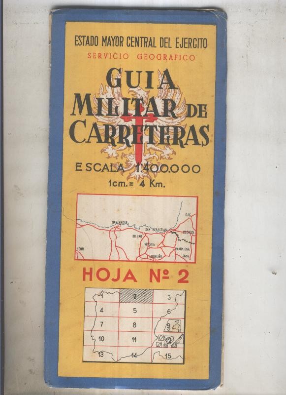 GUIA MILITAR DE CARRETERAS numero 02 de 1959