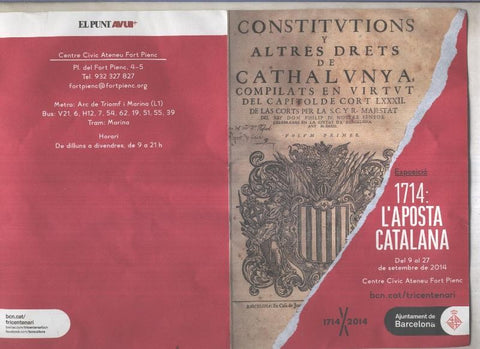 Exposicio 1714: L,aposta catalana del 9 al 27.12.2014