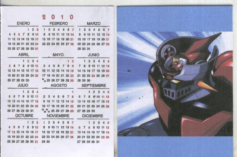 Calendario bolsillo 2010: Mazinger Z modelo 2