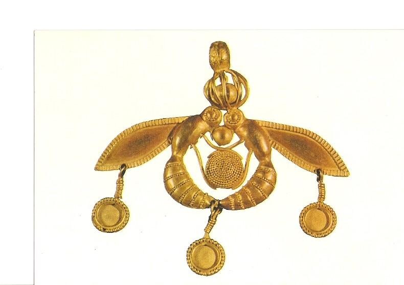 Postal 021406 : Abeja en oro para collar