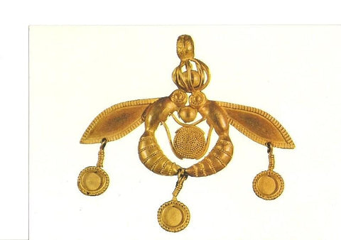 Postal 021406 : Abeja en oro para collar