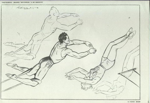 Lamina Emilio Freixas serie numero XXXV numero 11: escena de circo
