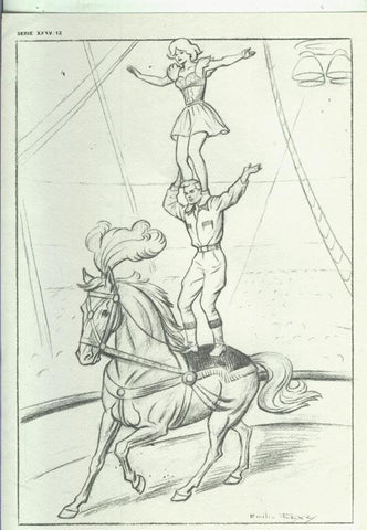Lamina Emilio Freixas serie XXXV numero 12: escena de circo