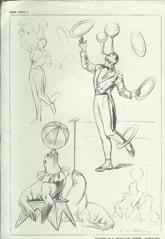 Lamina Emilio Freixas serie XXXV numero 03: escena de circo