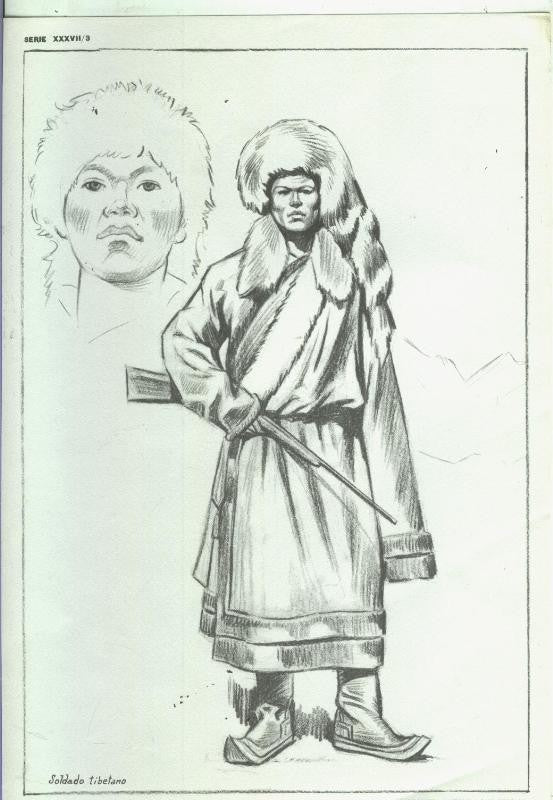 Lamina Emilio Freixas serie XXXVII numero 03: Soldado tibetano