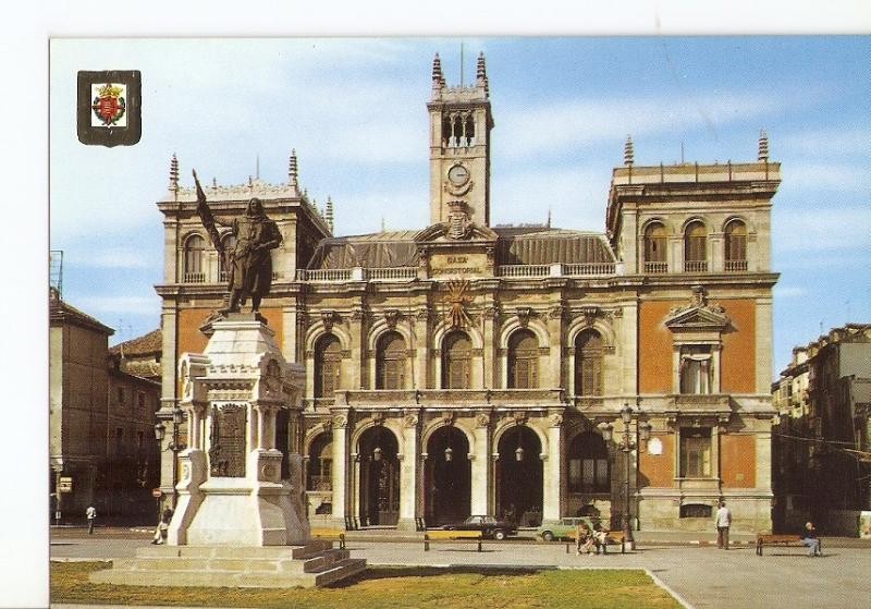 Postal 028112 : Valladolid, Monumento al Conde Ansurez y Ayuntamiento