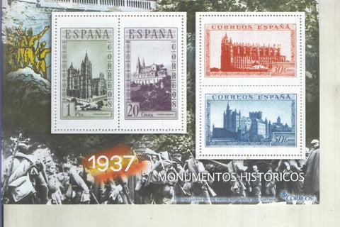 La Guerra Civil Española en sellos de correos: Juego 4 sellos 1937: Monumentos historicos