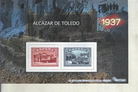 La Guerra Civil Española en sellos de correos: Juego 2 sellos 1937: Alcazar de Toledo