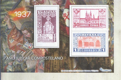 La Guerra Civil Española en sellos de correos: Juego 3 sellos 1937: Año Jubilar Compostelano