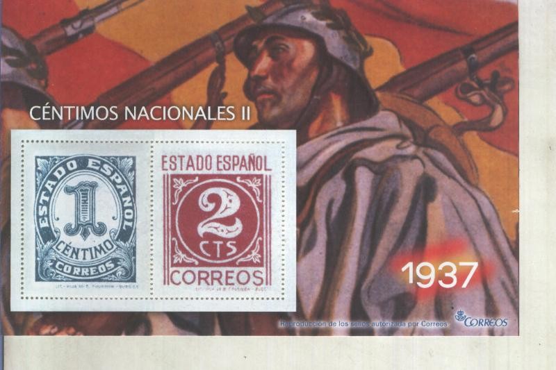La Guerra Civil Española en sellos de correos: Juego 2 sellos 1937: Centimos nacionales II
