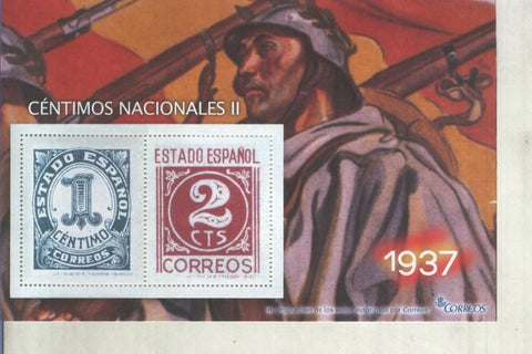 La Guerra Civil Española en sellos de correos: Juego 2 sellos 1937: Centimos nacionales II