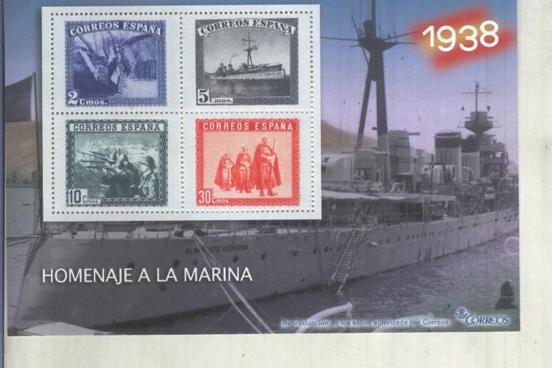 La Guerra Civil Española en sellos de correos: Juego 4 sellos 1938: Homenaje a la marina