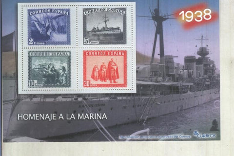 La Guerra Civil Española en sellos de correos: Juego 4 sellos 1938: Homenaje a la marina